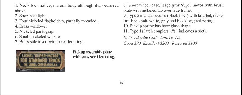 Greenberg Lionel Standard Chap 7, page 190